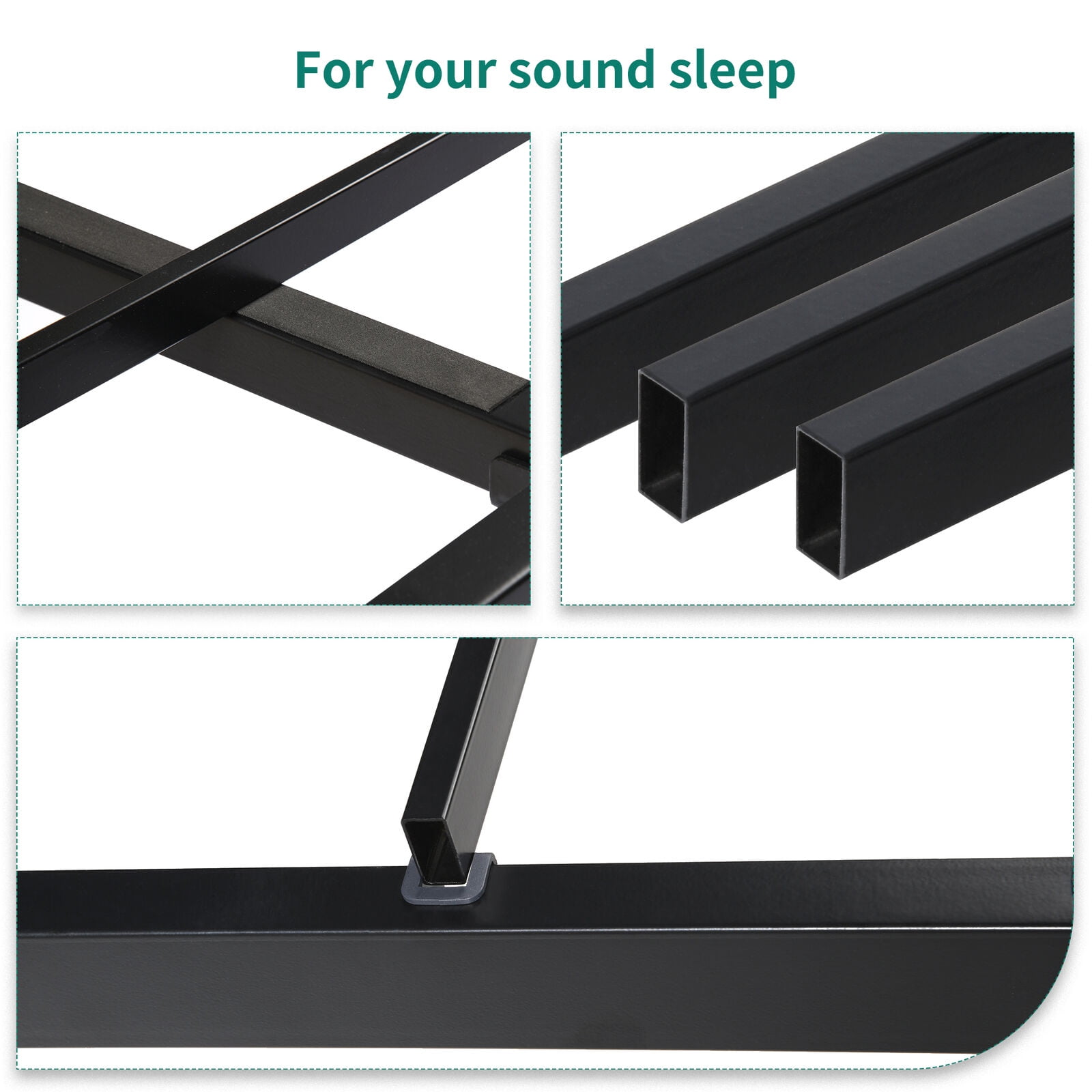 Dextrus Queen Upholstered Platform Bed Frame with Adjustable Headboard, No Box Spring Needed