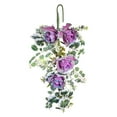 thumbnail image 4 of Corona de lágrima para puerta delantera, adorno de corona de lágrima de primavera, corona para fiesta de boda para sala de estar, decoración de pared Violeta, 4 of 8
