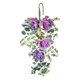 thumbnail image 3 of Corona floral de lágrima de primavera, corona realista de lágrima para puerta de entrada, para pared Violeta, 3 of 9