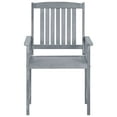 thumbnail image 3 of vidaXL Garden Chairs with Cushions 2 pcs Grey Solid Acacia Wood, 3 of 5