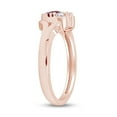 thumbnail image 4 of AFFY Heart Shape Simulated Ruby & White Cubic Zirconia Heart Promise Ring In 14k Rose Gold Over Sterling Silver Ring Size-14, 4 of 6
