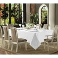 thumbnail image 3 of 130x220cm Linen Look Waterproof Rectangular Polyester Tablecloth Wrinkle Stain Resistant Table Cover Protector \u2 3 White, 3 of 3