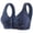 Blue, variant on Womens Everyday Wireless Bras Blue Lightly Floral Front Closure No Underwire Bras Comfortable Push Up Wide Straps Cami Bras,M