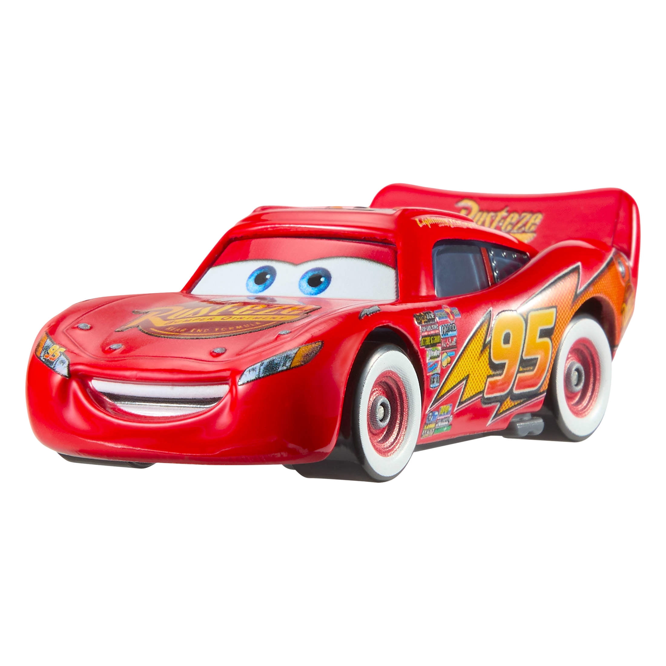 Disney and Pixar’s Cars Whitewalls Lightning McQueen Toy Car, 1:55 Scale Die-Cast Vehicle