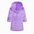 thumbnail image 6 of Gibobby Toddler Boys Girls Flannel Bathrobes Kids Soft Hooded Sleepwear Cartoon Print Night-robe Kids Flannel Hooded Bathrobe Toddler Plush Robes With Belt Toddler Pajamas,Purple,Size 5-6T, 6 of 9