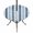 Navy, Blue, White, variant on Round Outdoor Tablecloth with Umbrella Hole and Zipper, Blue Striped Tablecloth with Elastic Waterproof, Watercolor Abstract Vertical Stripes Ombre Patio Table Covers for 36" - 44" Pool Tables