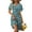Blue Floral, variant on UVN Summer Dresses for Women Short Sleeve V Neck A-Line Midi Dress Boho Beach Floral Print Sundress