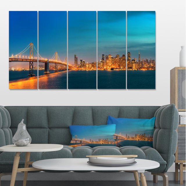 Skyline de San Francisco la Nuit - Grande Impression sur Toile