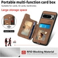 thumbnail image 3 of Phone Case for Google Pixel 8 Pro 5G Wallet Cover with Screen Protector Wrist Strap Lanyard RFID Credit Card Holder Ring Stand Cell Accessories Pixel8Pro Pixel8 XL Eight 8Pro Women Men Brown, 3 of 7