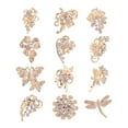 thumbnail image 2 of EHJRE 12Px Charming Gold White Rhinestones Brooches Wedding Bouquet Kit Brooch Pin, 2 of 9