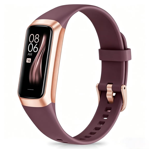 Fitness Watch with 24/7 Comprehensive Health Watch Tracker Monitoring, 1.1inch Screen, Multiple Sports Modes, Step Counter, Waterproof Smart Watch for Women Men, Wine