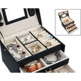 thumbnail image 5 of RUseeN Jewelry Box for Women Girl Wife, Jewelry Organizer Box, 3 Layers Jewelry Storage Organizer for Earring, Ring, Necklace, Bracelets (Black), 5 of 7