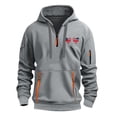thumbnail image 3 of Jinhomg Valentine's Day Mens Hoodies Plain Heart Graphic Holiday Sweatshirt Big and Tall Comfy Long Sleeve Quarter Zip Pullovers with Multi Pockets Gray L, 3 of 4