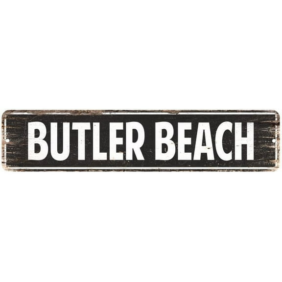 Butler Beach Vintage Look Gift Metal Sign Chic 4x18 204180008139