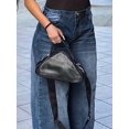 thumbnail image 3 of Women's High - Waisted Wide - Leg Jeans Loose Fit Fashion Casual Retro Casual Trend Cotton Denim Classic Button Pocket Design Multiple Washes (Black/Blue/Gray) Fashion Everyday Pants, 3 of 5