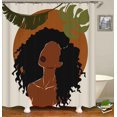 thumbnail image 3 of Juego de 4 cortinas de ducha para niña negra, diseño de mariposas con motivos florales, color azul, verde azulado y rosa, decoración de baño para mujer afroamericana, cortina de ducha de tela negra, 3 of 7