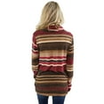 thumbnail image 4 of Women Red/Blue Multicolor Cowl Neck Striped Sweatshirt, 4 of 4