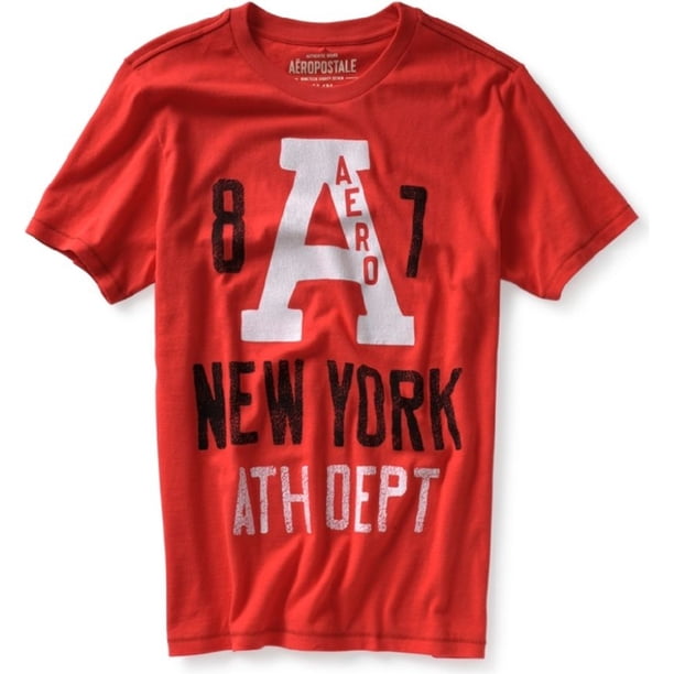 Camiseta gráfica Aeropostale 87 para hombre, roja, pequeña