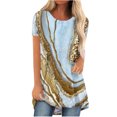 thumbnail image 1 of Elegante blusa de manga corta con cuello redondo y manga abullonada para mujer OAVQHLG3B Store  lin121212, 1 of 4