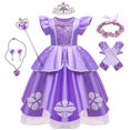 thumbnail image 1 of Vestido de Princesa Sofía para niña, disfraz de Cosplay con apliques de perlas, ropa de tul mullida de lujo para Halloween, nuevo Fivean unisex, 1 of 2