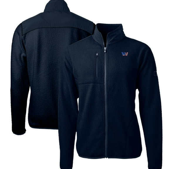 Men's Cutter & Buck Navy Washington Commanders Big & Tall Cascade Eco Sherpa Fleece Full-Zip Jacket