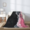 thumbnail image 2 of Fuzoiu Pink White Ocean Waves Print Flannel Throw Blanket,Light Weight Warm Decorative,Throw Blanket Cover for Sofa, Couch, Bedroom,Travel-40"x30", 2 of 6