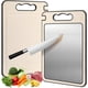 thumbnail image 1 of IN 1 Tabla de Cortar de Titanio, Tabla para Picar de Doble, Acero Inoxidable+PP, Tablas para Picar Cocina, con Ranura de Afil, Fácil de Limpiar, 14×10 In, 1 of 3