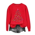 thumbnail image 6 of HOMBOM Womens Christmas Sweatshirt Crewneck Long Sleeve No Hood Christmas Tree Print Pullover Lightweight Loose Casual Fall Winter Tops, 6 of 6