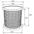 thumbnail image 5 of BenJara Kyra 18 Inch Round Side Table, Ornate Lattice Carving, Mango Wood, Ivory, 5 of 5