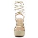 thumbnail image 2 of Sandalias Alpargatas Plataforma Tacón De Cuña Cordón Arriba Para Mujeres Allegra K Oro 38, 2 of 6