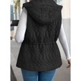 thumbnail image 2 of Mengpipi Women's Lightweight Quilted Gilet Autumn Winter Sleeveless Hooded Belted Waist Stand Collar Thermal Coat with Side Pockets S-2XL, 2 of 7