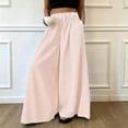 thumbnail image 2 of GUACER Striped Wide-Leg Pants for Women Trendy Elastic High-Waisted Casual Loose Fit Trousers, 2 of 9