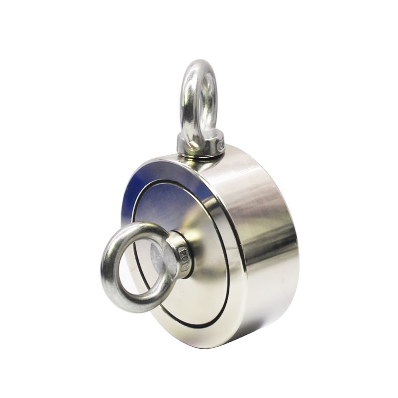 Pulling Force Double-Sided Magnet w//eyebolt BRUTE MAGNETICS 2,000 LB combined