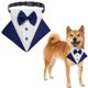 thumbnail image 1 of Diseño de cuello de bandana de esmoquin para perro mascota formal con pajarita de boda para perro para el cuello para cumpleaños Azul Salvador Collar de esmoquin para perros, 1 of 9
