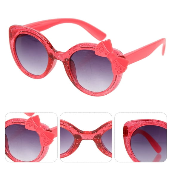 ETHZZLE 1 Pair Red Bowknot Sunglasses for Kids Aged 6 12 Protective and Fashionable Party Wear