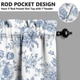 thumbnail image 5 of Boho Vintage Curtains 24 Inch Short - 3 Panel Farmhouse Wildflower Set with Rustic Floral Design, Rod Pocket Kitchen, 5 of 6