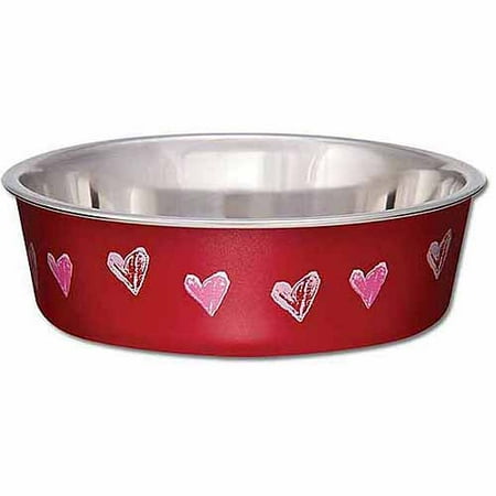 - Loving Pets Bella Expressions Medium Hearts Bowl, Valentine Red