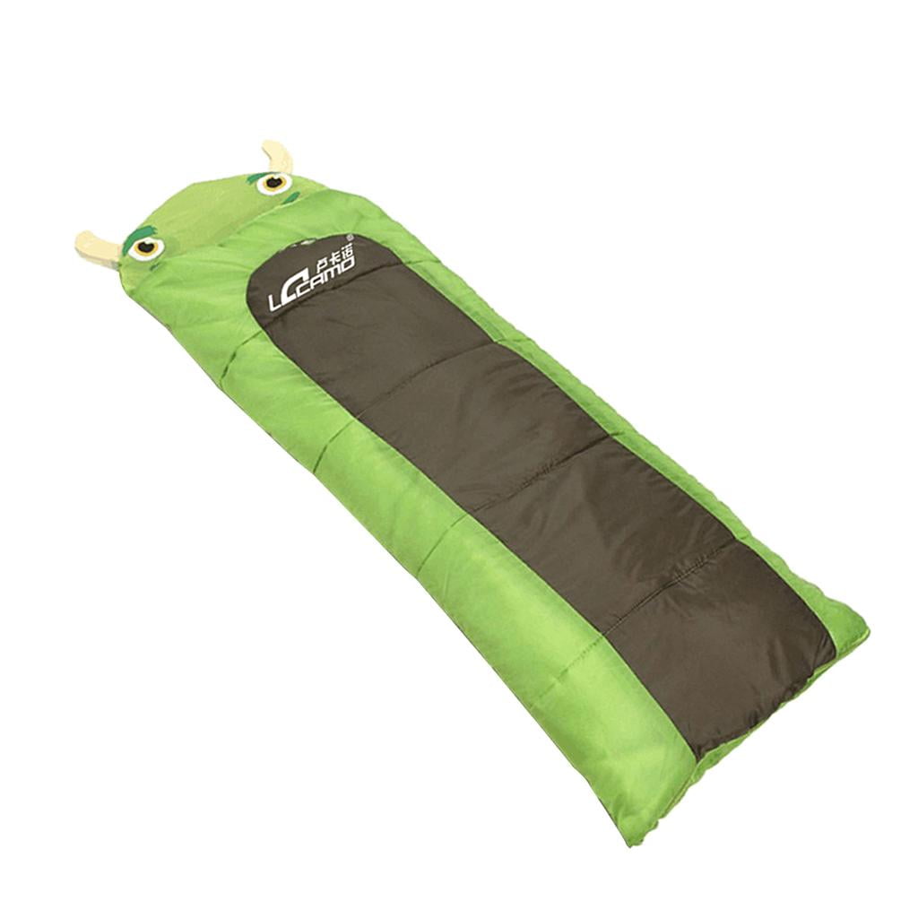 Children Outdoor Folding Autumn and Winter Sleeping Bag, Cute Sleeping Bags Playing Mat Pads for Kids, Outdoor Indoor Use Green