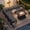 Dark Gray, variant on RADIATA Patio Aluminum Furniture Set with Fire Pit Table and Oversized 29" Seats, 7 Pieces Outdoor Sectional Conversation Sofa Set for Backyard, Poolside, 500 lb/Seat, Gray & Red