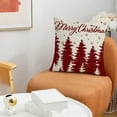 thumbnail image 6 of Tainini Christmas Pillow Covers 18x18 Set of 4, Red Linen Pillows for Party Xmas Winter Holiday Sofa Decor, 6 of 6