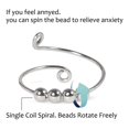 thumbnail image 4 of Anillo de ansiedad para mujer, 2 uds., anillo de dedo en espiral de una sola bobina con cuentas que giran libremente, anillos de apertura, 4 of 8
