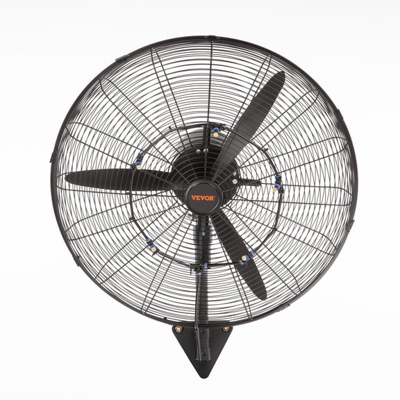 Commercial Wall Fan with Misting, 24-Inch, 3-Speed High Velocity 7000 CFM, Waterproof Oscillating, Ideal for Greenhouse, Workshop, Warehouse, ETL Listed, Black