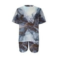 thumbnail image 4 of zanvins Ensemble de Hauts d'Été pour Femmes 2024 Mode Féminine Blouse Col Rond Manches Courtes Hauts Shorts Ensemble Décontracté, 4 of 5