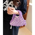 thumbnail image 6 of Kukuzhu Women Cotton Rope Top-handle Bag Summer Beach Handwoven Handbag Cotton Crochet Fishing Net Handbag Casual Bag Pouch Purse, 6 of 7