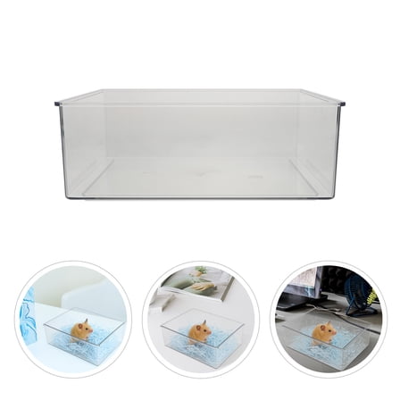 FENGGUIQU Transparent Plastic Pet Bathtub for Small Animals, Home Use Basin, Easy to Clean, 1 Piece