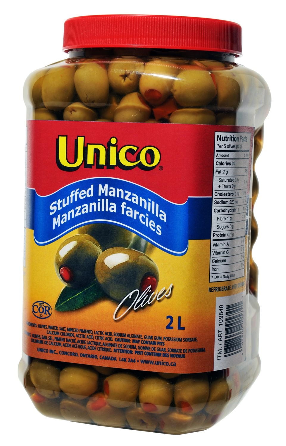Unico Stuffed Manzanilla Olives, 2 L