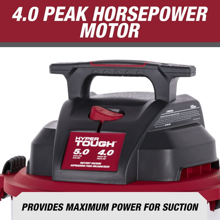 Free Shipping! Hyper Tough 5 Gallon Stainless Steel Wet Dry Vacuum