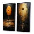 thumbnail image 3 of Designart "Solitary Moonlit Serenity" Modern Geometric Framed Wall Art Set Of 2 - Modern Orange Framed Wall Art Set Of 2, 3 of 6