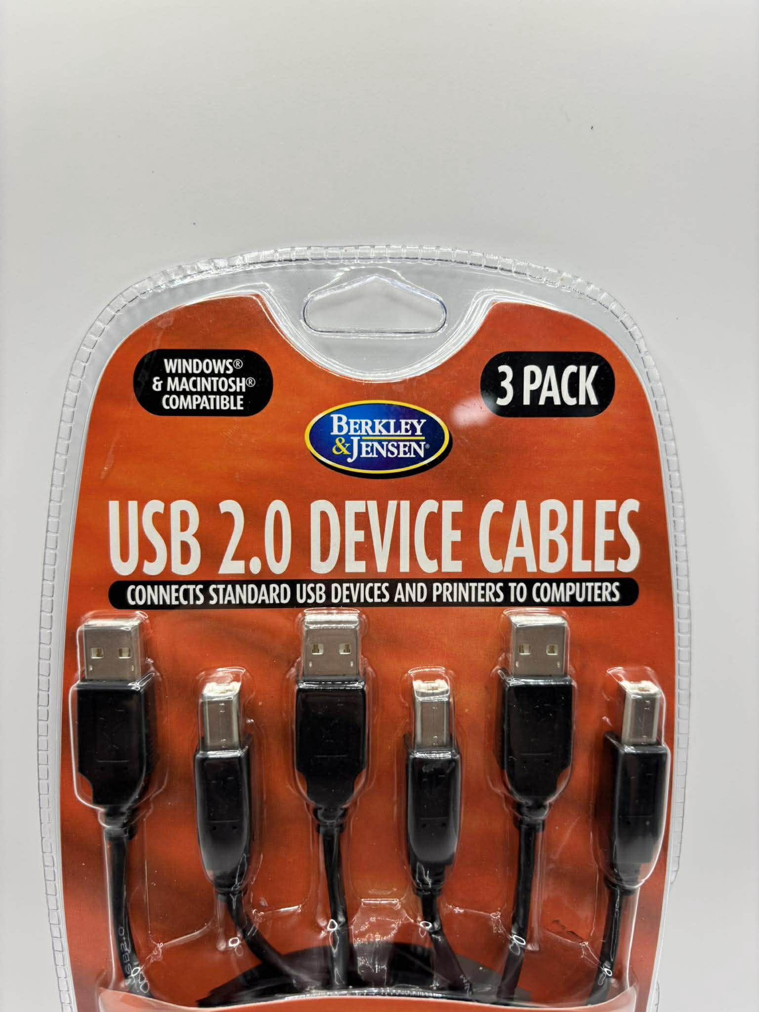 Berkley & Jensen USB 2.0 Device Cables 3 pack