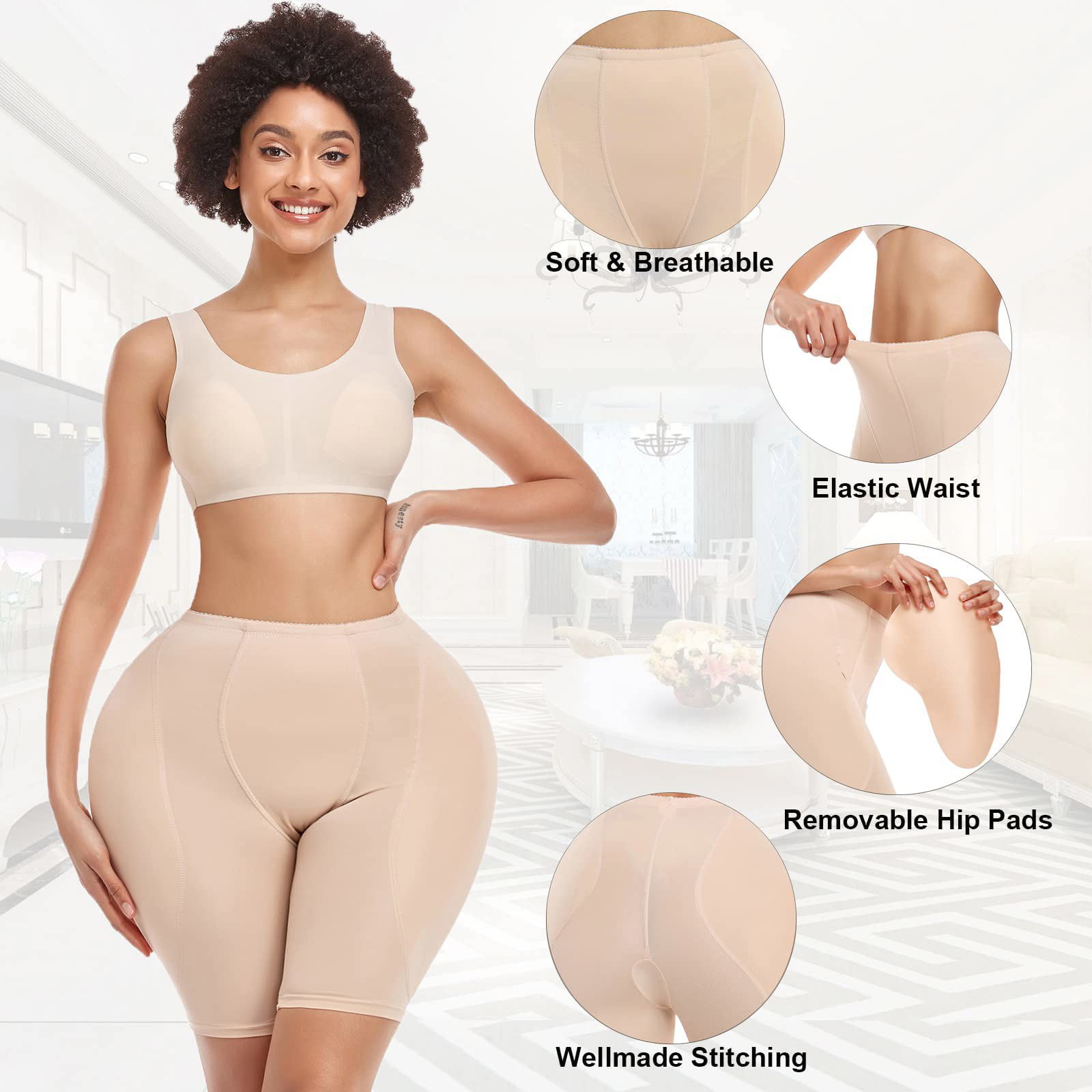 Lilvigor Butt Pads for Bigger Butt Hip Pads Hip Enhancer Upgraded Sponge  Padded Butt Lifter Panties Shapewear BBL Shorts for Women 